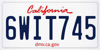 CA license plate 6WIT745