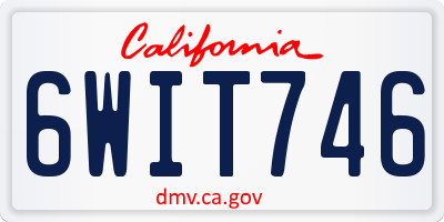 CA license plate 6WIT746