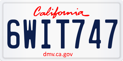 CA license plate 6WIT747