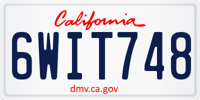 CA license plate 6WIT748