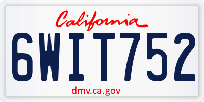 CA license plate 6WIT752