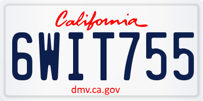 CA license plate 6WIT755