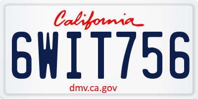 CA license plate 6WIT756