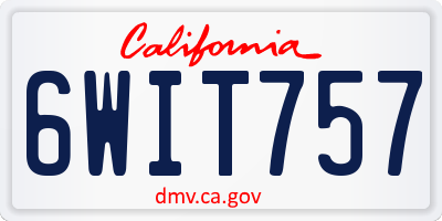 CA license plate 6WIT757