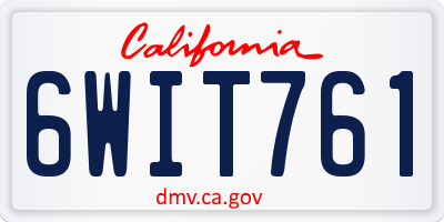CA license plate 6WIT761