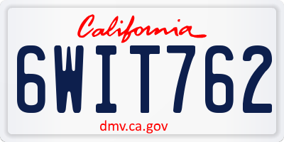 CA license plate 6WIT762