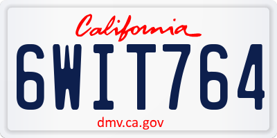 CA license plate 6WIT764