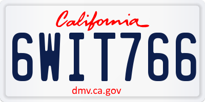 CA license plate 6WIT766