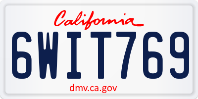CA license plate 6WIT769