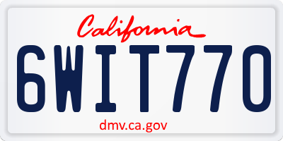 CA license plate 6WIT770