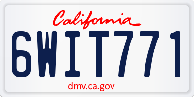 CA license plate 6WIT771
