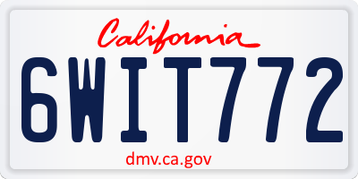 CA license plate 6WIT772