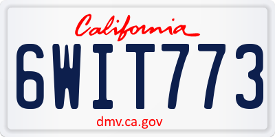 CA license plate 6WIT773