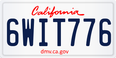 CA license plate 6WIT776