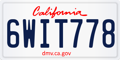 CA license plate 6WIT778