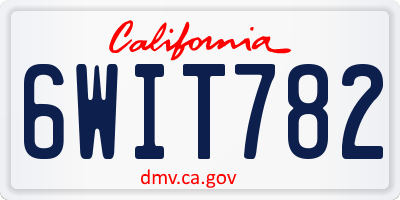 CA license plate 6WIT782