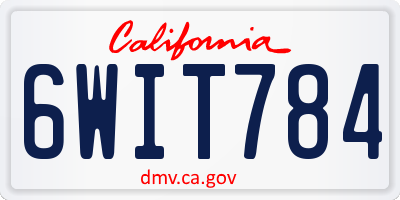 CA license plate 6WIT784
