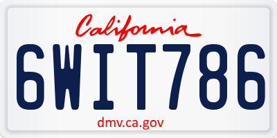 CA license plate 6WIT786