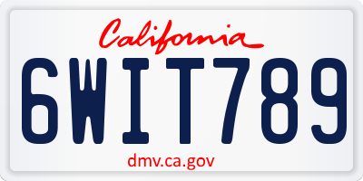 CA license plate 6WIT789