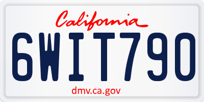 CA license plate 6WIT790