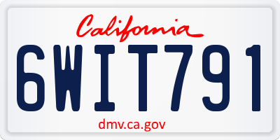 CA license plate 6WIT791