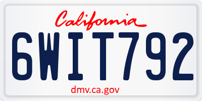 CA license plate 6WIT792