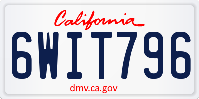 CA license plate 6WIT796