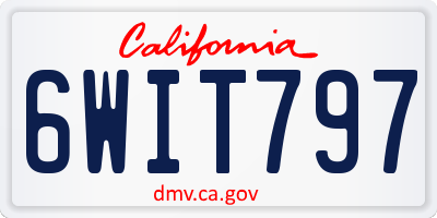 CA license plate 6WIT797