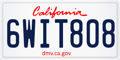 CA license plate 6WIT808