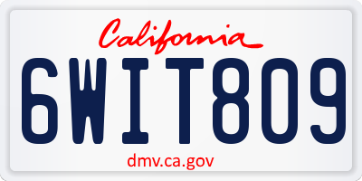 CA license plate 6WIT809