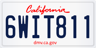 CA license plate 6WIT811