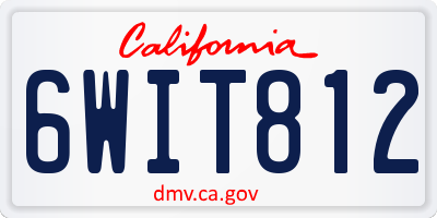 CA license plate 6WIT812