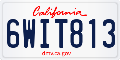CA license plate 6WIT813