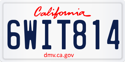 CA license plate 6WIT814