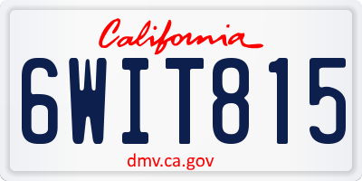 CA license plate 6WIT815