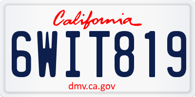 CA license plate 6WIT819