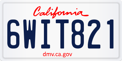CA license plate 6WIT821