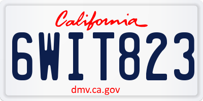 CA license plate 6WIT823