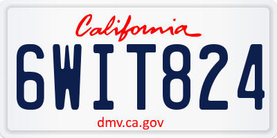 CA license plate 6WIT824