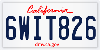 CA license plate 6WIT826