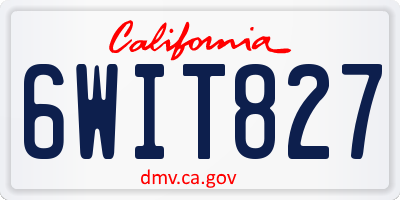 CA license plate 6WIT827