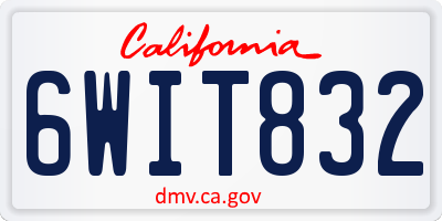 CA license plate 6WIT832