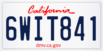 CA license plate 6WIT841