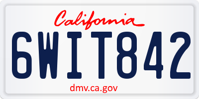 CA license plate 6WIT842