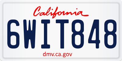 CA license plate 6WIT848