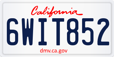 CA license plate 6WIT852