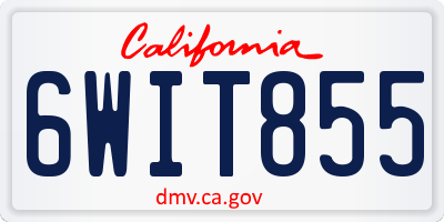 CA license plate 6WIT855