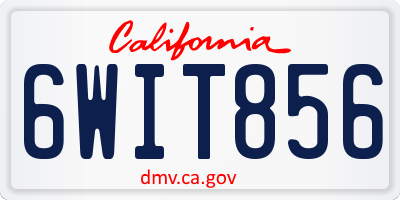 CA license plate 6WIT856