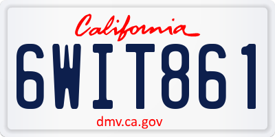 CA license plate 6WIT861