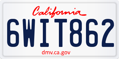 CA license plate 6WIT862